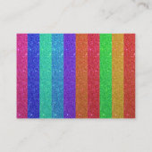 Unicorn mit Regenbogen-Glitterstreifen Visitenkarte (Rückseite)