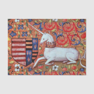 UNICORN, MITTELFANTASIE-BLUME, FLORALLE WIRBEL SEIDENPAPIER