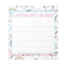 Unicorn Mitzvah Note Pad mit Linien
