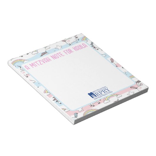 Unicorn Mitzvah Note Pad Notizblock (angewinkelt)
