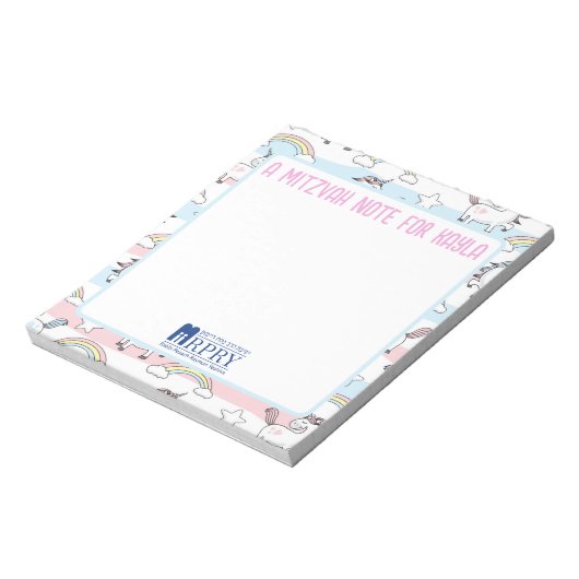 Unicorn Mitzvah Note Pad Notizblock (Rotiert)