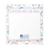 Unicorn Mitzvah Note Pad Notizblock (Vorderseite)