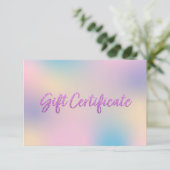 Unicorn Mix Imitate Lila Glitzer Geschenkgutschein (Stehend Vorderseite)