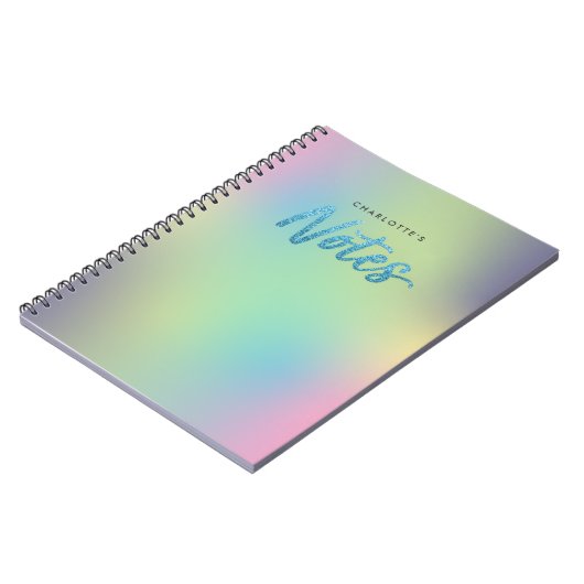 Unicorn Mix Muster Imitate Blue Glitzer Notes Notizblock (Linke Seite)