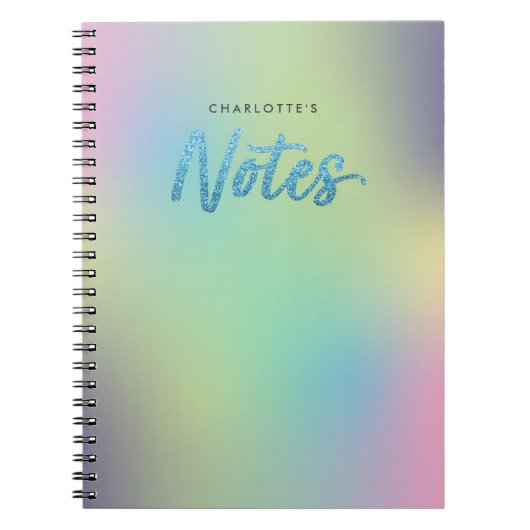 Unicorn Mix Muster Imitate Blue Glitzer Notes Notizblock (Vorderseite)