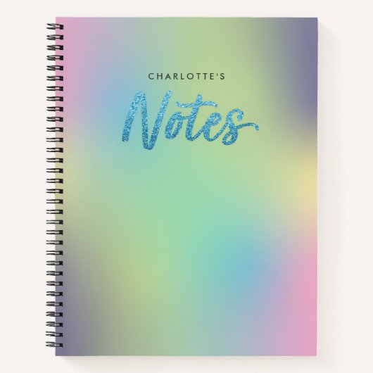 Unicorn Mix Muster Imitate Blue Glitzer Notes Notizblock (Vorderseite)