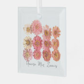 Unicorn Mix Zinnia Collage Ornament Aus Glas (Vorderseite links)