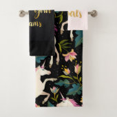 Unicorn Modern Script Badhandtuch Set (Insitu)