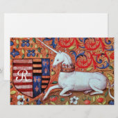 UNICORN MONOGRAM BROWN FLORAL PARCHMENT BRIEFPAPIER (Vorne/Hinten)
