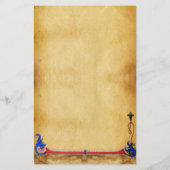 UNICORN MONOGRAM BROWN FLORAL PARCHMENT BRIEFPAPIER (Rückseite)