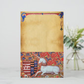 UNICORN MONOGRAM BROWN FLORAL PARCHMENT BRIEFPAPIER (Stehend Vorderseite)