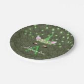 Unicorn Monogram Green St. Patrick's Day Pappteller (Schrägansicht)