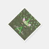 Unicorn Monogram Green St. Patrick's Day Serviette (Ecke)