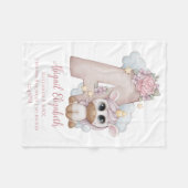 Unicorn Monogram Letter A Pink Baby Girl Gift Baby Fleecedecke (Vorderseite (Horizontal))