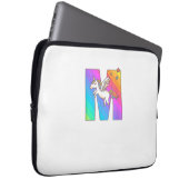 Unicorn Monogram Letter M Initial Niedlich Girls B Laptopschutzhülle (Vorne Rechts)