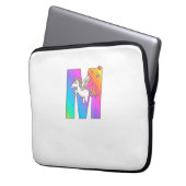 Unicorn Monogram Letter M Initial Niedlich Girls B Laptopschutzhülle (Vorderseite Links)