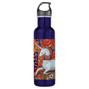 UNICORN MONOGRAM Roter Blauer Wirbel Edelstahlflasche