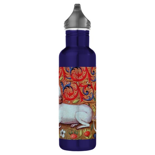 UNICORN MONOGRAM Roter Blauer Wirbel Edelstahlflasche (Rechts)