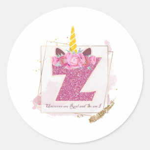Unicorn Monogram Z Custom Stickers