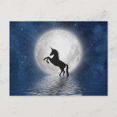 Unicorn Moon Fantasy Postcard, Magical Unicorn Postkarte (Vorderseite)