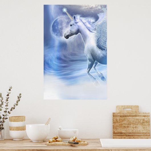 UNICORN MOON FLUG POSTER (Küche)