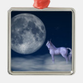 Unicorn Moon Magic Ornament Aus Metall (Vorne)