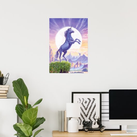 Unicorn Moon Poster (Heimbüro)