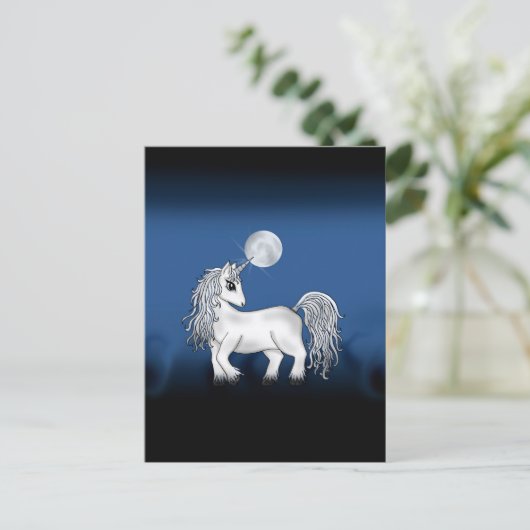 Unicorn Moon Postkarte (Stehend Vorderseite)