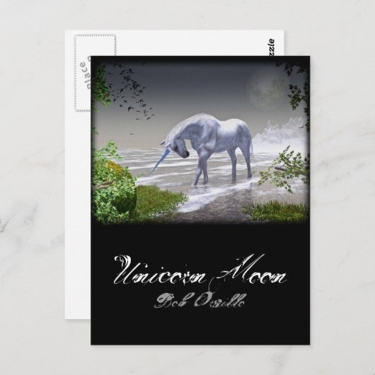 Unicorn Moon Postkarte (Vorne/Hinten)