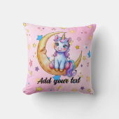 Unicorn Moon Throw Kissen (Vorderseite)