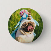 Unicorn-Mops Button (Vorderseite)