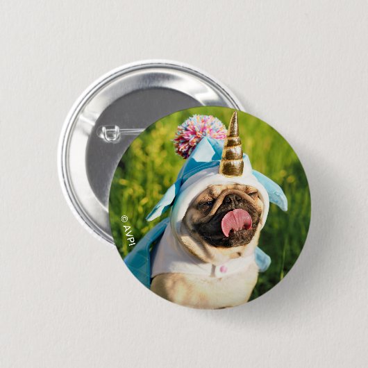 Unicorn-Mops Button (Vorne & Hinten)