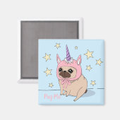 Unicorn-Mops Magnet (Vorderseite/Rückseite)