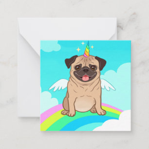 Unicorn-Mops Mitteilungskarte