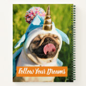 Unicorn-Mops Notizblock (Rückseite)