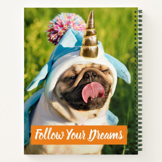 Unicorn-Mops Notizblock (Rückseite)