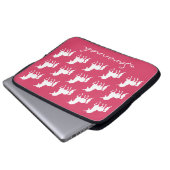 Unicorn-Muster-personalisierte rosa Laptopschutzhülle (Vorne Knopf)