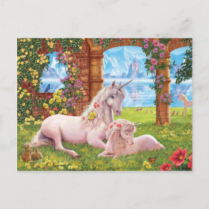 Unicorn Mutter und Foal Postkarte