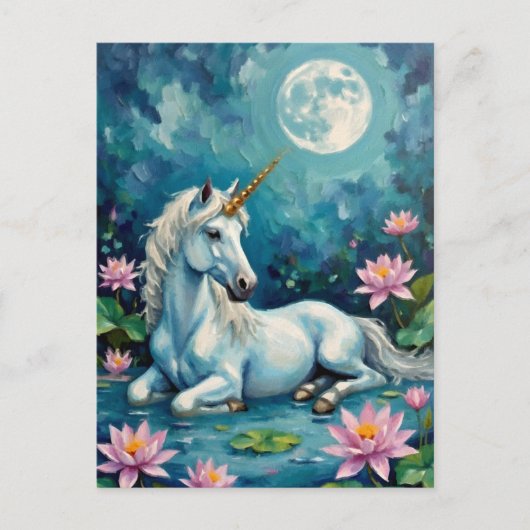 Unicorn Mystic Garden Postkarte (Vorderseite)