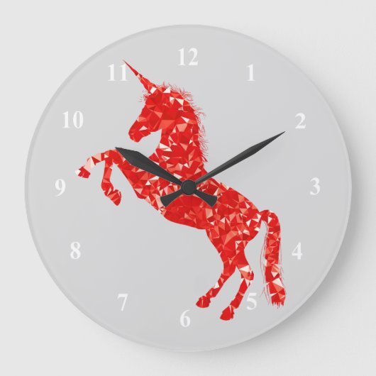Unicorn Mythische Kreaturfantasie Große Wanduhr (Vorderseite)