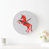Unicorn Mythische Kreaturfantasie Große Wanduhr (Zuhause)