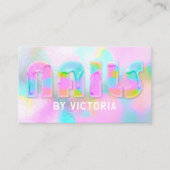 Unicorn Nails Glitzer Tropfen Typografie Nail Tech Visitenkarte (Vorderseite)