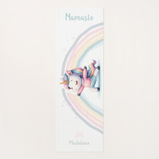 Unicorn Namaste Yoga Niedlich Fun Pastellnadel Mon Yogamatte (Rückseite)