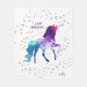 Unicorn, Name des Kindes, Fleece Blanket (Vorderseite)