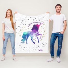 Unicorn, Name des Kindes, Fleece Blanket