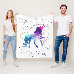 Unicorn, Name des Kindes, Fleece Blanket