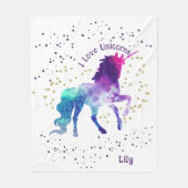 Unicorn, Name des Kindes, Fleece Blanket (Vorderseite)