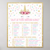 Unicorn Name Game Poster (Vorne)