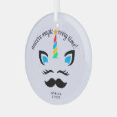 Unicorn Name Ornament - Custom Christmas Geschenk Aus Glas (Vorderseite links)