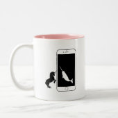 Unicorn Narwhal Smartphone Mirror Liebe Zweifarbige Tasse (Links)